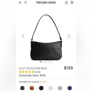 Portland Leather Lucy Shoulder Bag in Black